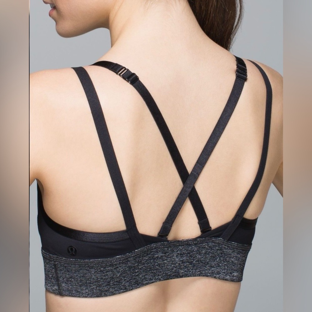 Lululemon If You're Lucky Bra, Black and Heathered Black, 10 - Picture 3 of 14